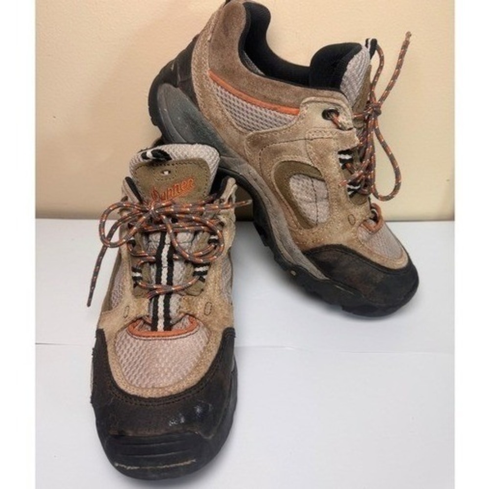 Danner Womens‎ Mountain Chassis System Hiking Shoes Brown Tan Suede Mesh Trail 9